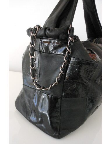 GRAND SAC CABAS CHANEL CUIR NOIR