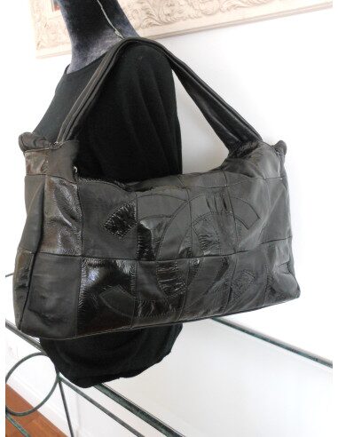GRAND SAC CABAS CHANEL CUIR NOIR