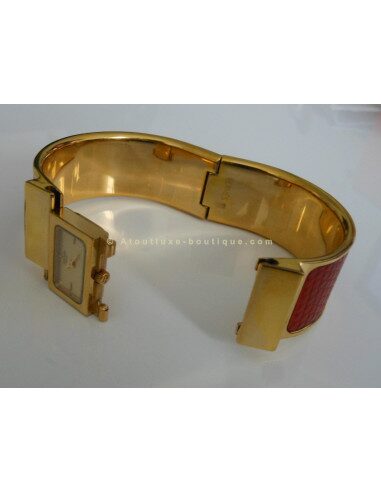MONTRE HERMES LOQUET CUIR ROUGE