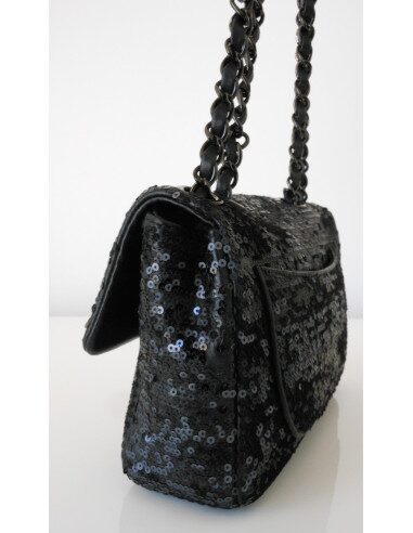 SAC CHANEL TIMELESS SEQUINS NOIR