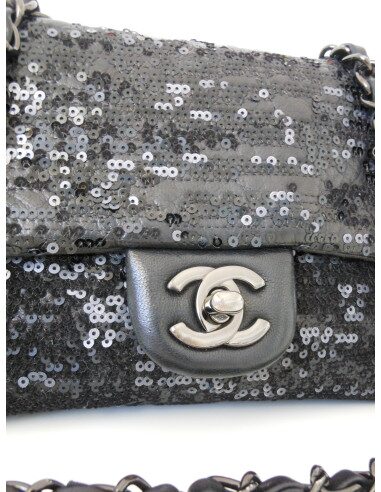 SAC CHANEL TIMELESS SEQUINS NOIR