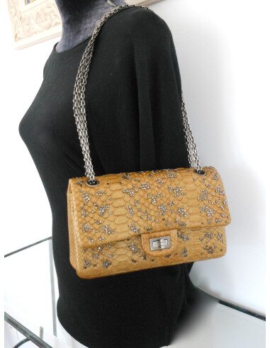 SAC CHANEL 2.55 PYTHON