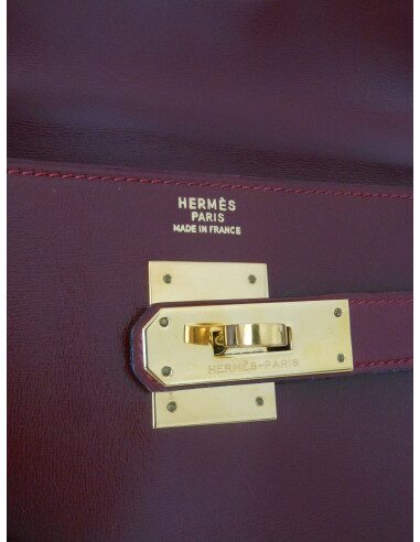 SAC HERMES KELLY BORDEAUX BOX 32
