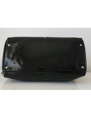 SAC CABAS CHANEL CUIR VERNI NOIR 