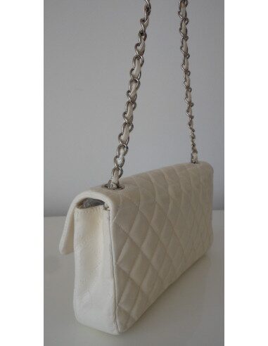 SAC CHANEL TIMELESS BAGUETTE BLANC 