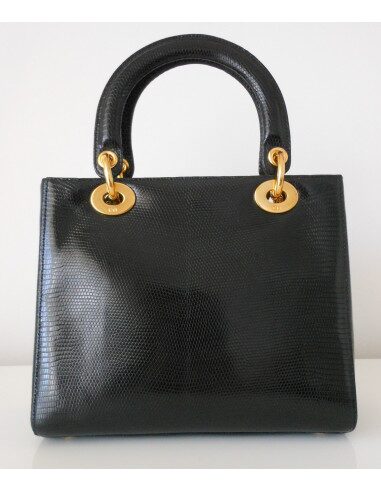 SAC LADY DIOR LEZARD NOIR 