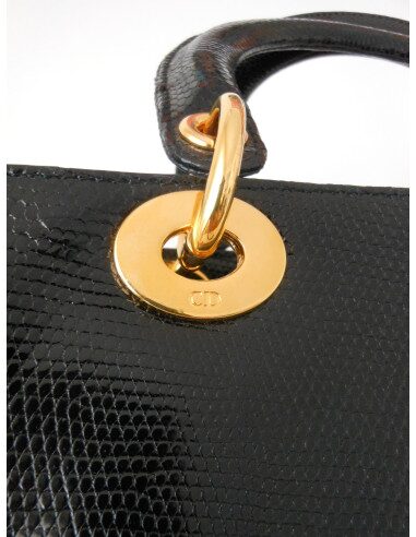 SAC LADY DIOR LEZARD NOIR 