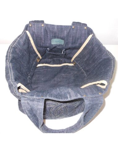 SAC CHANEL EN JEAN BLEU FONCE