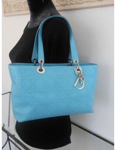 SAC LADY DIOR SHOPPING TURQUOISE