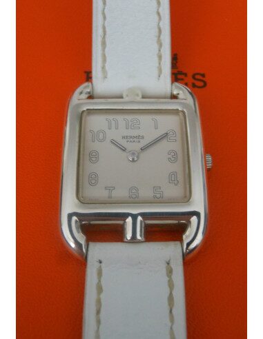 MONTRE HERMES CAPE COD DOUBLE TOUR BLANC 