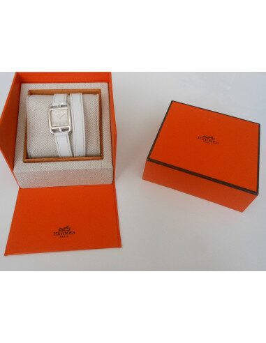 MONTRE HERMES CAPE COD DOUBLE TOUR BLANC 