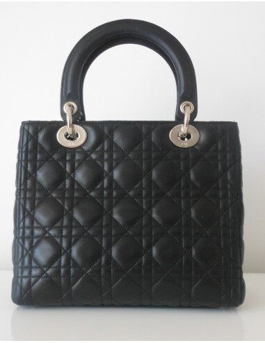SAC LADY DIOR MOYEN MODELE NOIR