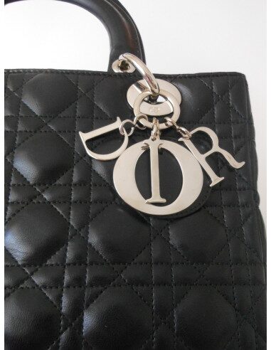 SAC LADY DIOR MOYEN MODELE NOIR