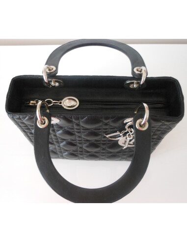 SAC LADY DIOR MOYEN MODELE NOIR