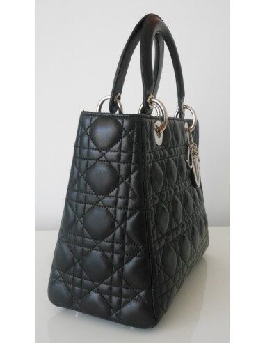 SAC LADY DIOR MOYEN MODELE NOIR