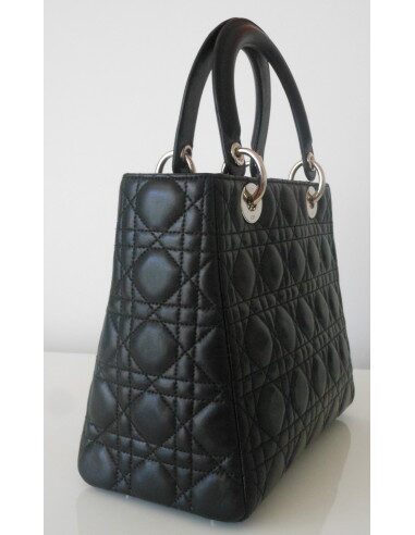 SAC LADY DIOR MOYEN MODELE NOIR