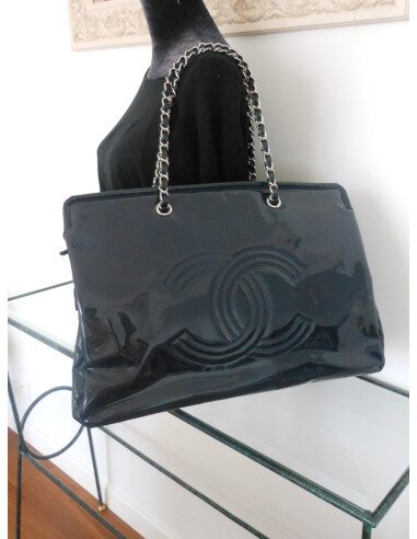 SAC CABAS CHANEL XXL BLEU FONCE