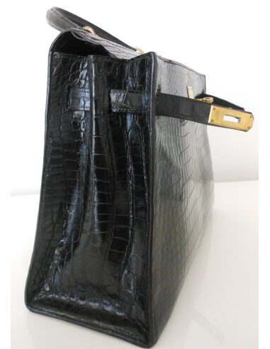 SAC HERMES KELLY CROCODILE NOIR 32