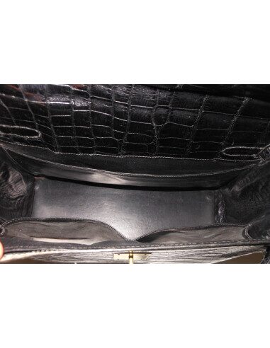 SAC HERMES KELLY CROCODILE NOIR 32