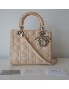 SAC LADY DIOR MEDIUM BEIGE
