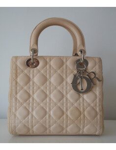 SAC LADY DIOR MEDIUM BEIGE 2