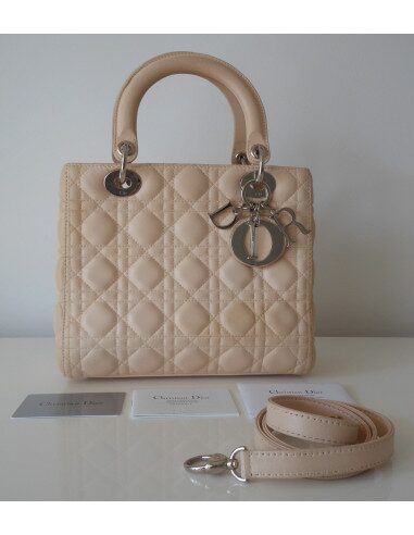 SAC LADY DIOR MEDIUM BEIGE
