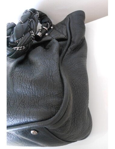 SAC CHANEL SHOPPING CUIR NOIR