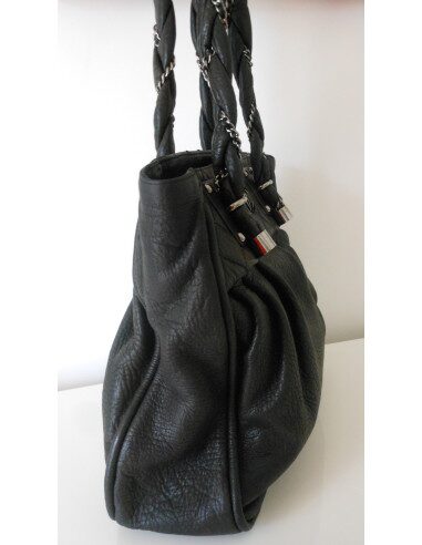 SAC CHANEL SHOPPING CUIR NOIR