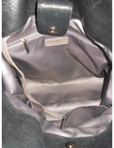 SAC CHANEL SHOPPING CUIR NOIR