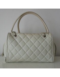 SAC CHANEL SHOPPING CUIR BLANC  2