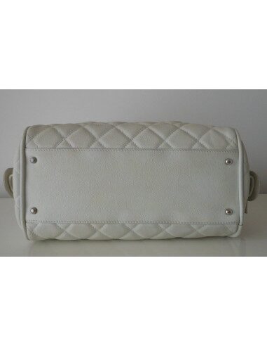 SAC CHANEL SHOPPING CUIR BLANC 