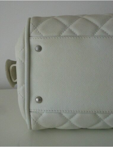 SAC CHANEL SHOPPING CUIR BLANC 