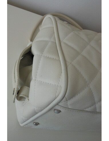 SAC CHANEL SHOPPING CUIR BLANC 