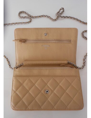 POCHETTE CHANEL WALLET ON CHAIN BEIGE
