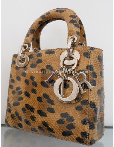 SAC MINI LADY DIOR VINTAGE PYTHON