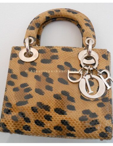 SAC MINI LADY DIOR VINTAGE PYTHON