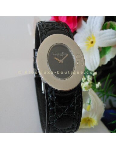 MONTRE LADY DIOR BRACELET CANNAGE NOIR