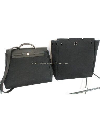 SAC HERMES HERBAG NOIR GRAND MODELE