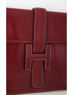 POCHETTE HERMES JIGE CUIR ROUGE 2