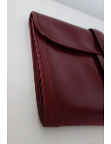 POCHETTE HERMES JIGE CUIR ROUGE