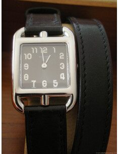 MONTRE HERMES CAPE COD DOUBLE TOUR NOIR