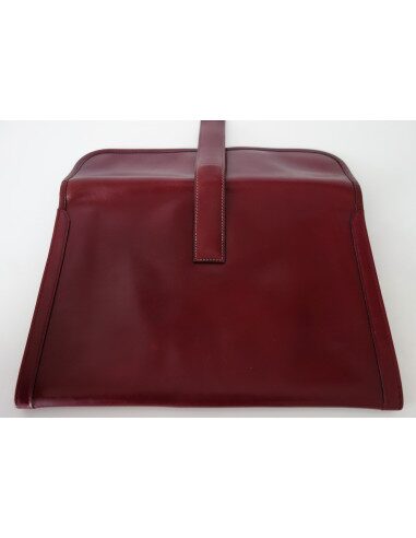 POCHETTE HERMES JIGE CUIR ROUGE