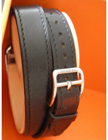 MONTRE HERMES CAPE COD DOUBLE TOUR NOIR