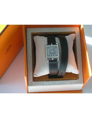 MONTRE HERMES CAPE COD DOUBLE TOUR NOIR