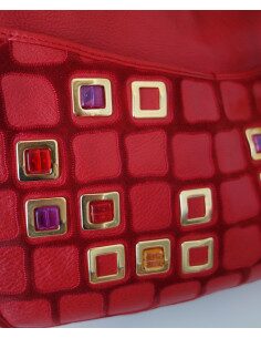 SAC DIOR 61 CUIR ROUGE