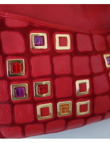 SAC DIOR 61 CUIR ROUGE
