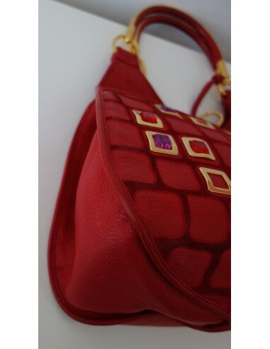 SAC DIOR 61 CUIR ROUGE