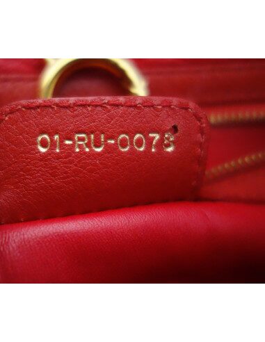 SAC DIOR 61 CUIR ROUGE